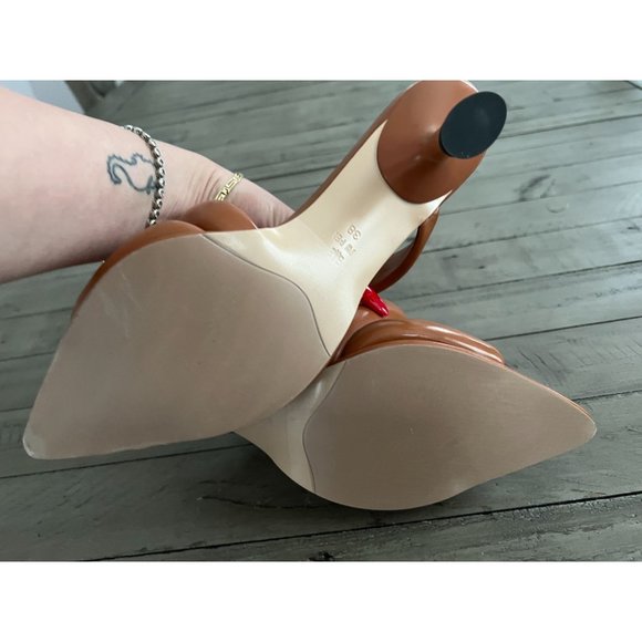 NEW JW PEI Sara Kitten Heel Mule - Caramel Brown Vegan Leather - Size 38 8 - Picture 14 of 14